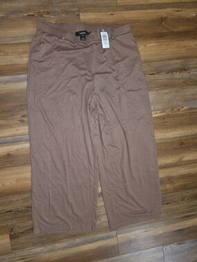 torrid Womens Taupe Brown Wide-Leg Chinos
